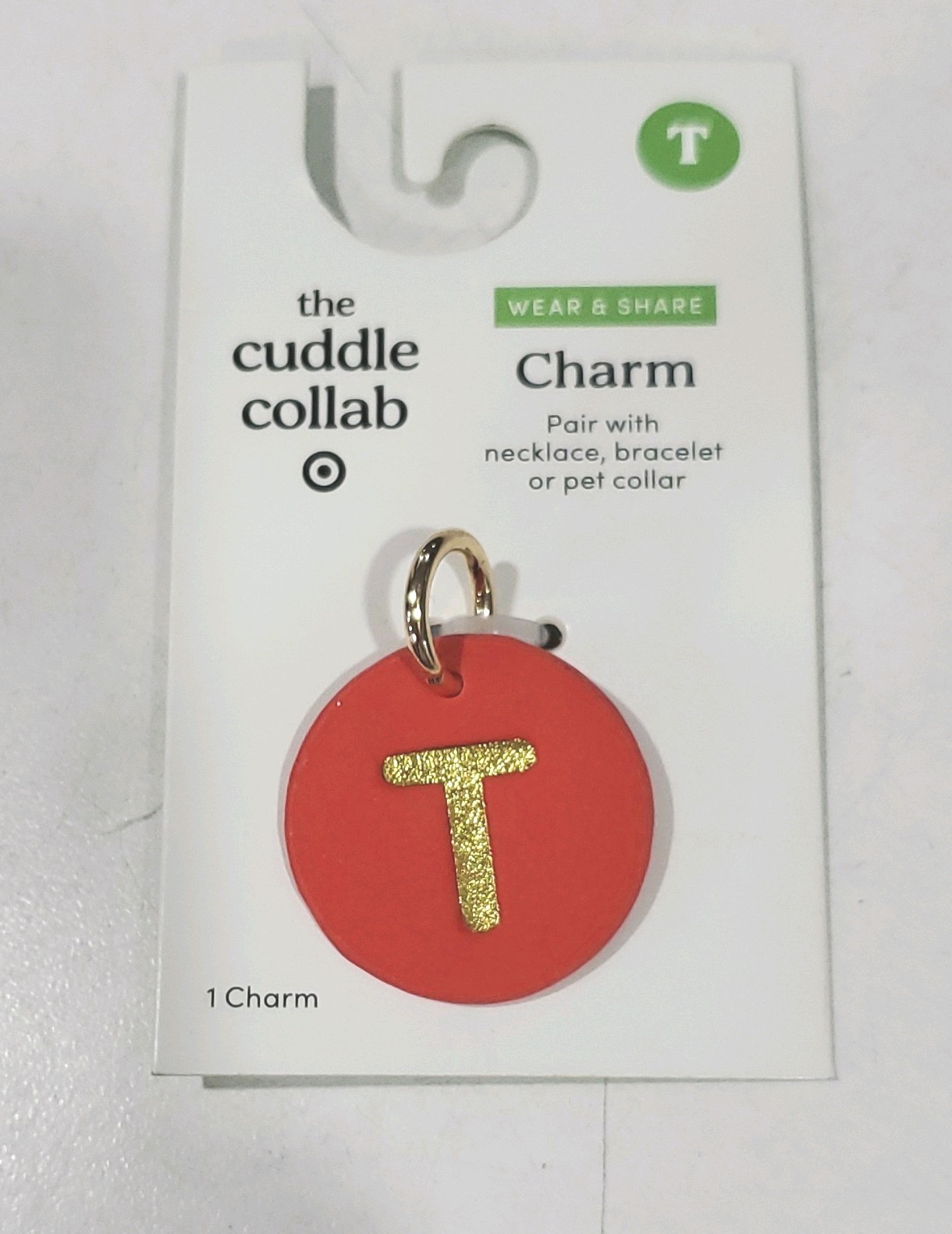 the cuddle collab Dog Pet Wear & Share T Charm Red Collar MPN 251 10 7559 New
