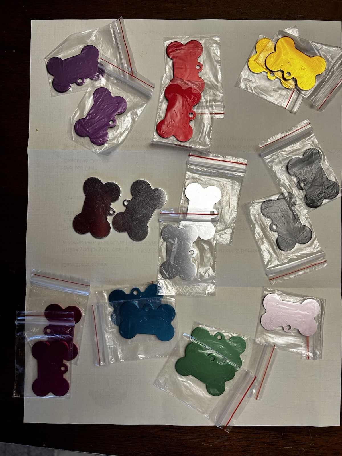Assorted Colors Engravable Pet Tag Blanks Set Of 19. 1” x 1.5”