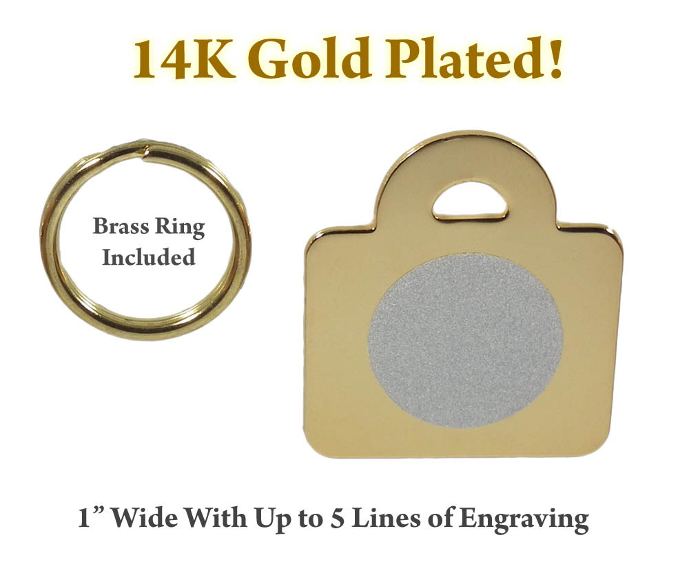 GENUINE GOLD PLATED Dog Cat Pet Identification Name Tags-Custom Engraved ID Tag