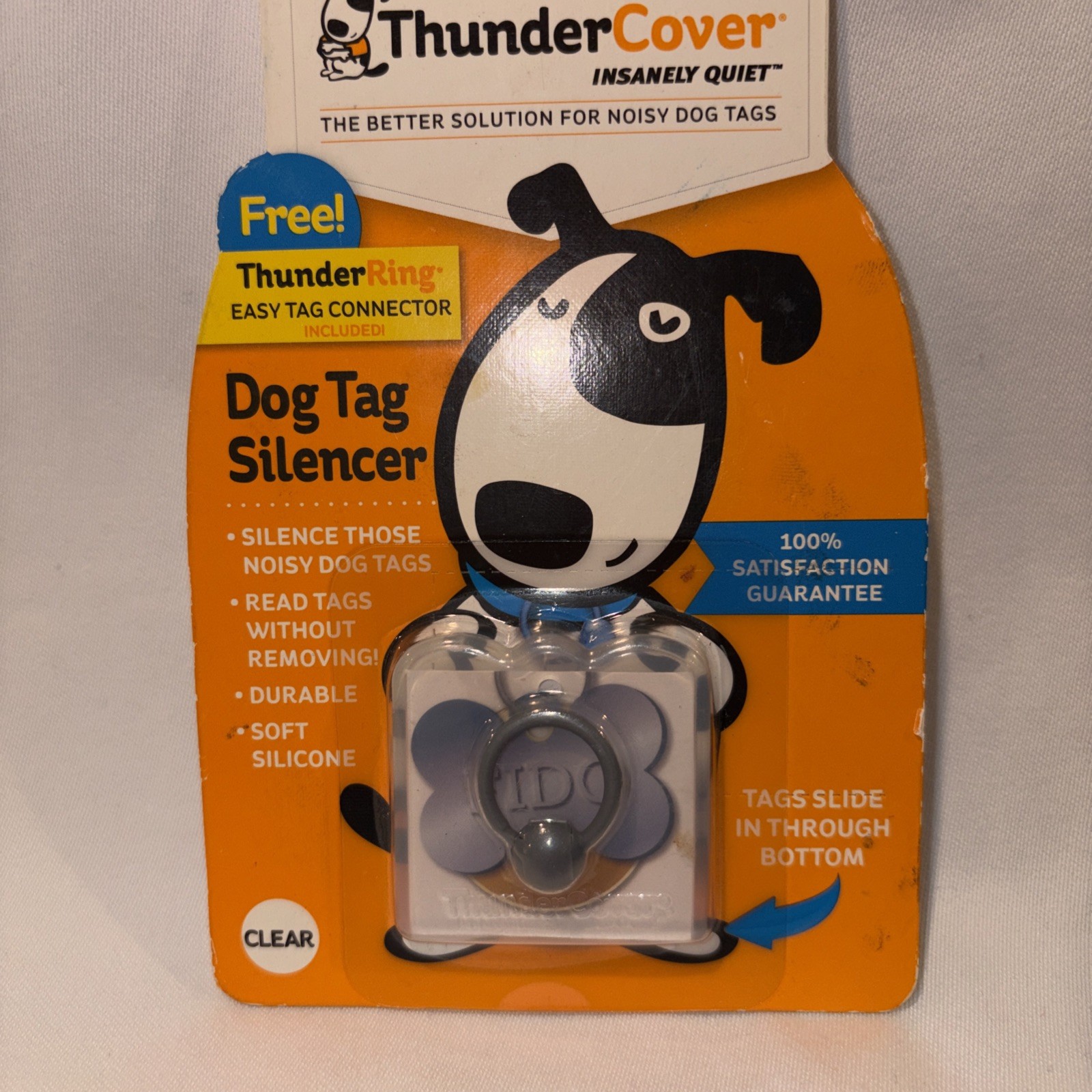 ThunderCover Dog Tag Silencer, Standard, Clear