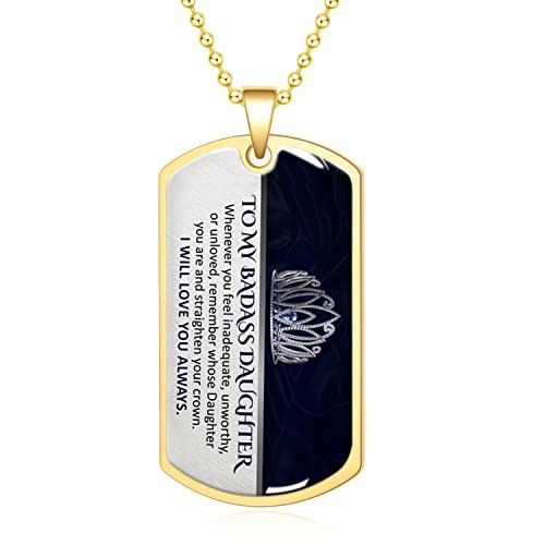 To my badass Son Daughter Necklace, Straighten NE-Gold To my badass Daughter