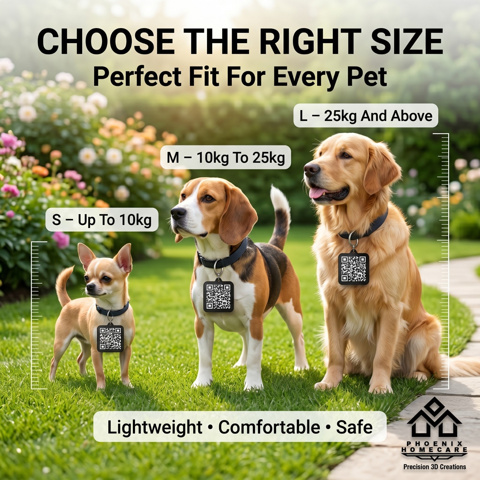 Custom QR Pet ID Tag Personalized Dog Cat Collar Tag Emergency Contact QR Code