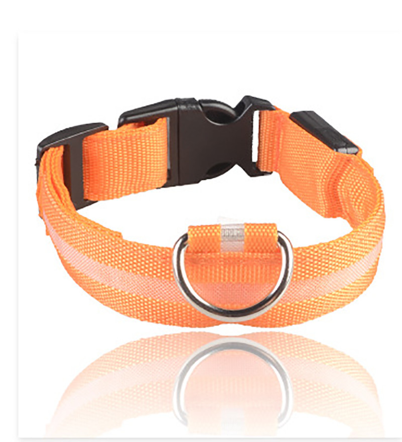 Pet Dog LED Collar Night Flashing With ID Name Tag Custom Engraved Double Side