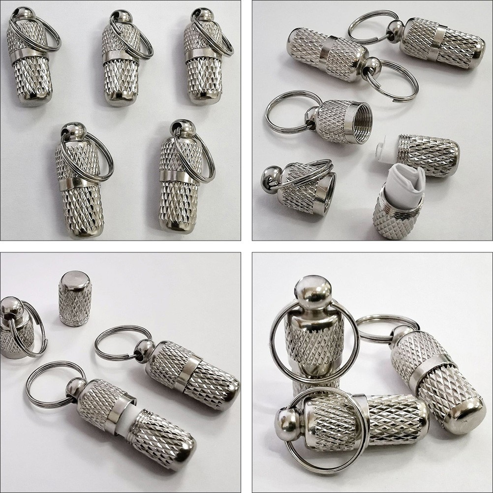 6Pcs Reusable Pet Id Tubes Silver Brass Collar Tags for Dog Cat Safety