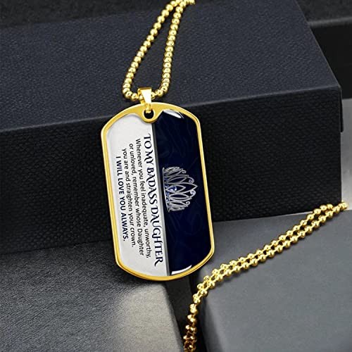 To my badass Son Daughter Necklace, Straighten NE-Gold To my badass Daughter