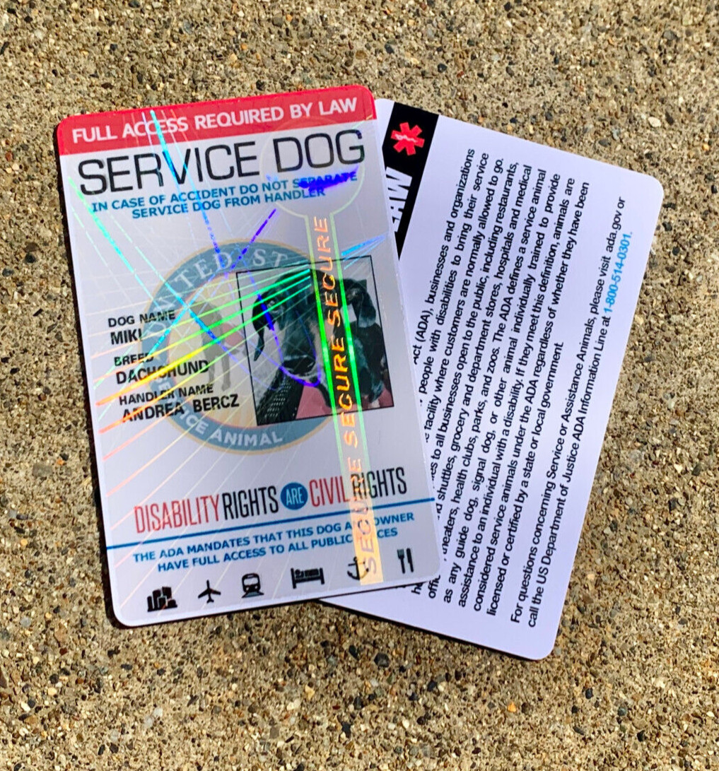 SERVICE DOG ID CARD WITH REGISTRATION – HOLOGRAPHIC