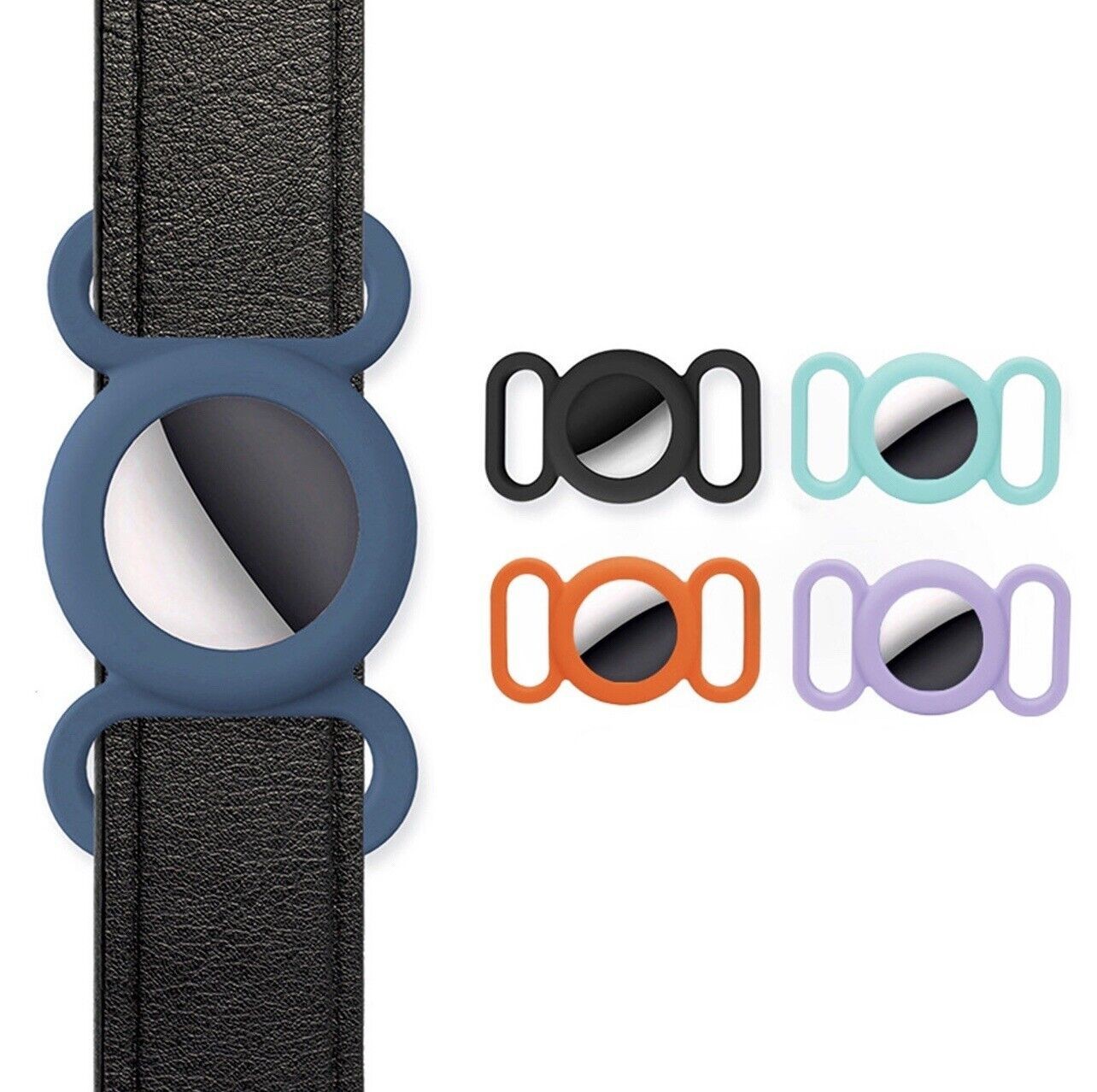 Silicone Airtag holders for cat or dog collar, 1 set