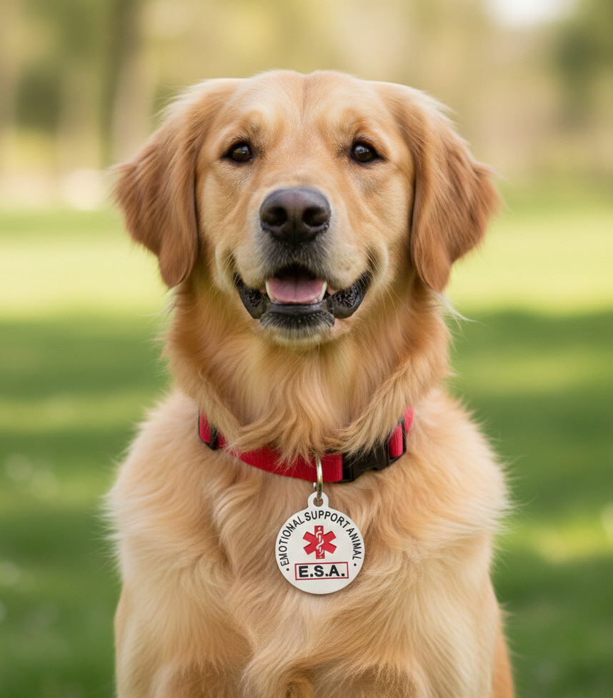 Service Dog Emotional Support Animal ESA Collar Tag Two Sided ALL ACCESS CANINE™