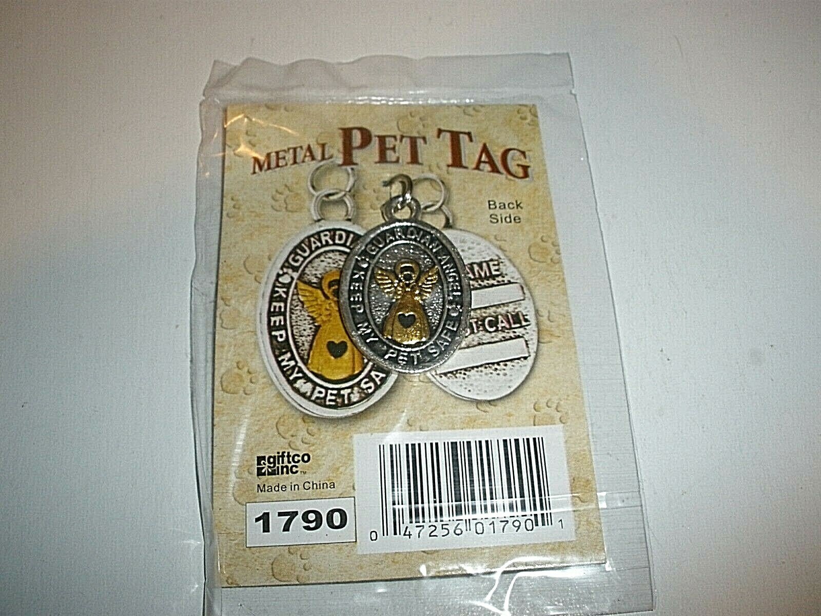 NEW Metal Pet Tag Giftco #1790 Guardian Angel Keep my Pet Safe