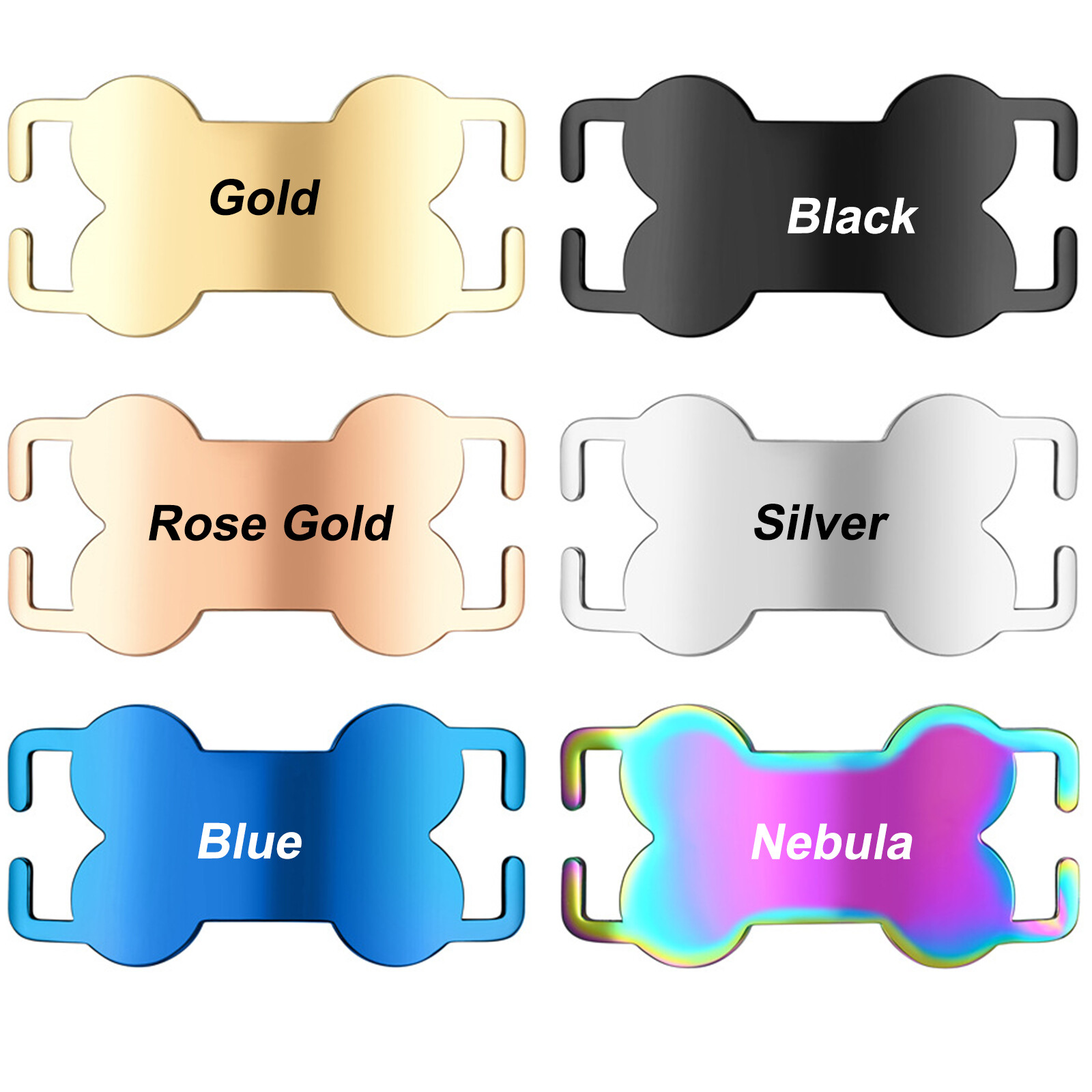 10 Pack Blank Open Slide On Dog Bone ID Tag Stailess Steel Pet ID Name Cat Tags