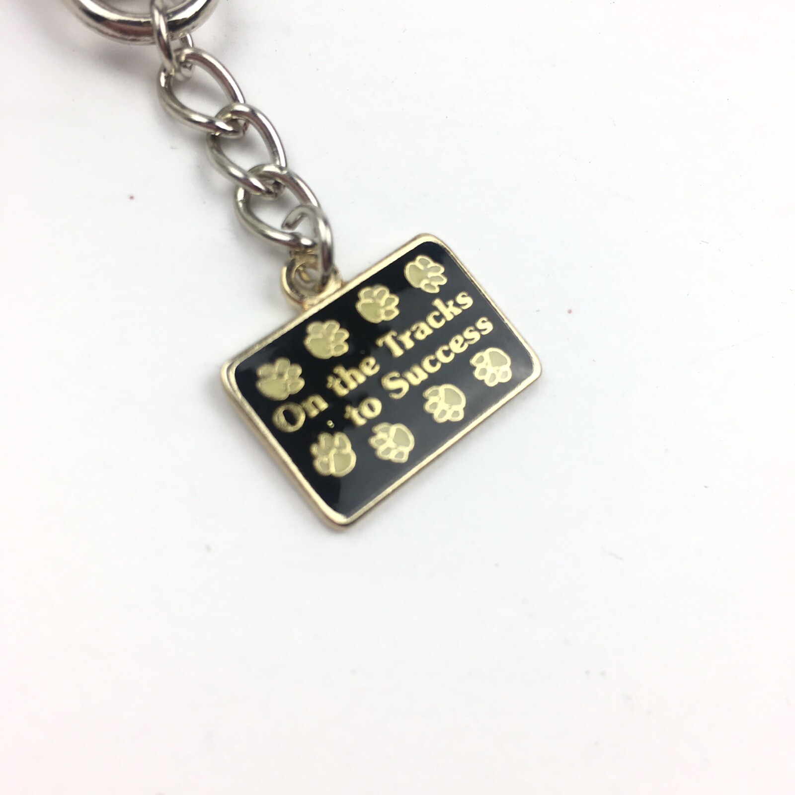 Dog Paws Charm Keyring On The Tracks To Success Tag