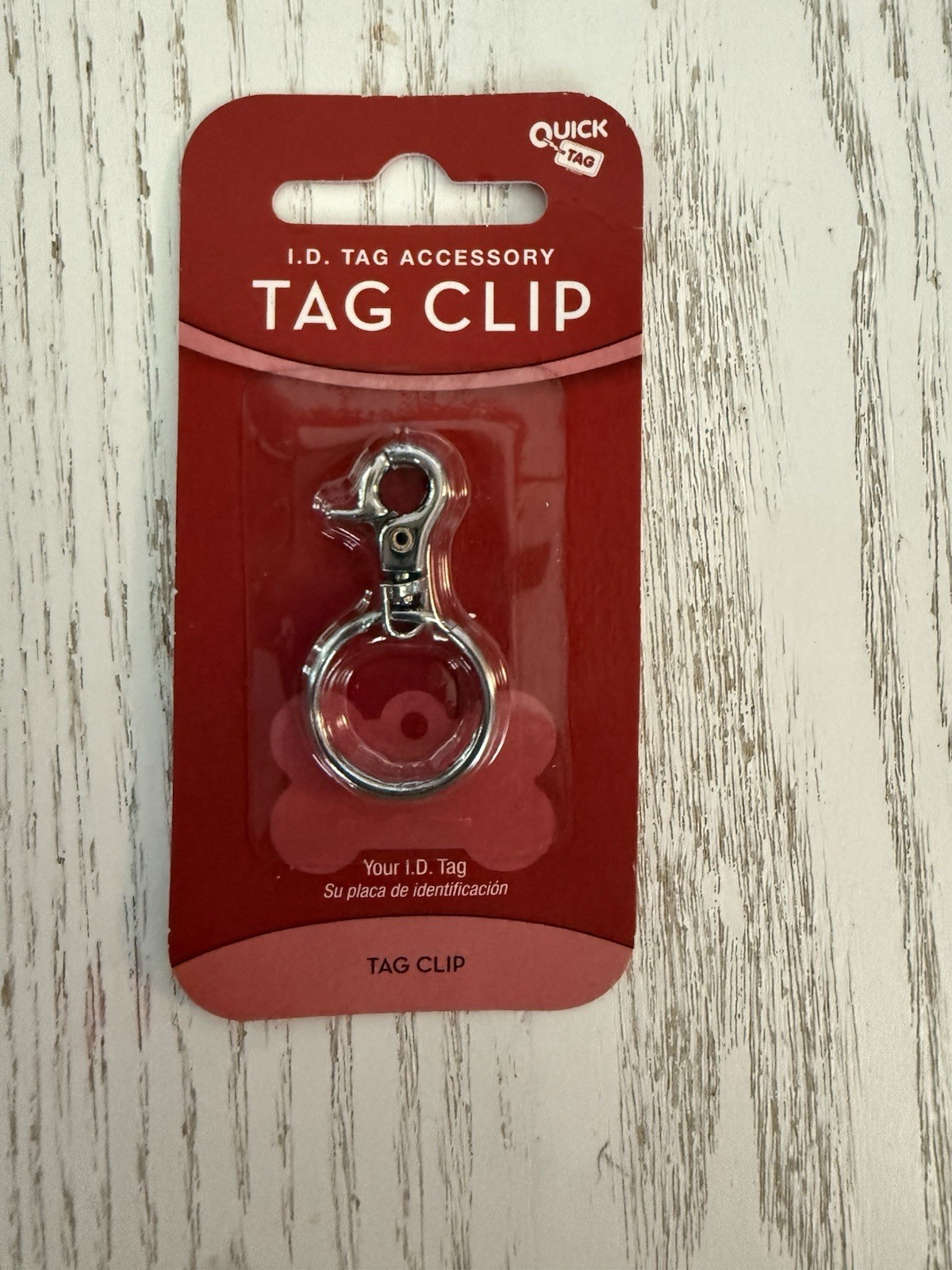 Small Curve Aluminum Dog Tag Clip – Silver