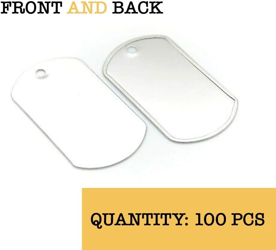 100 PCS Stainless Steel Military Dog Tags/`