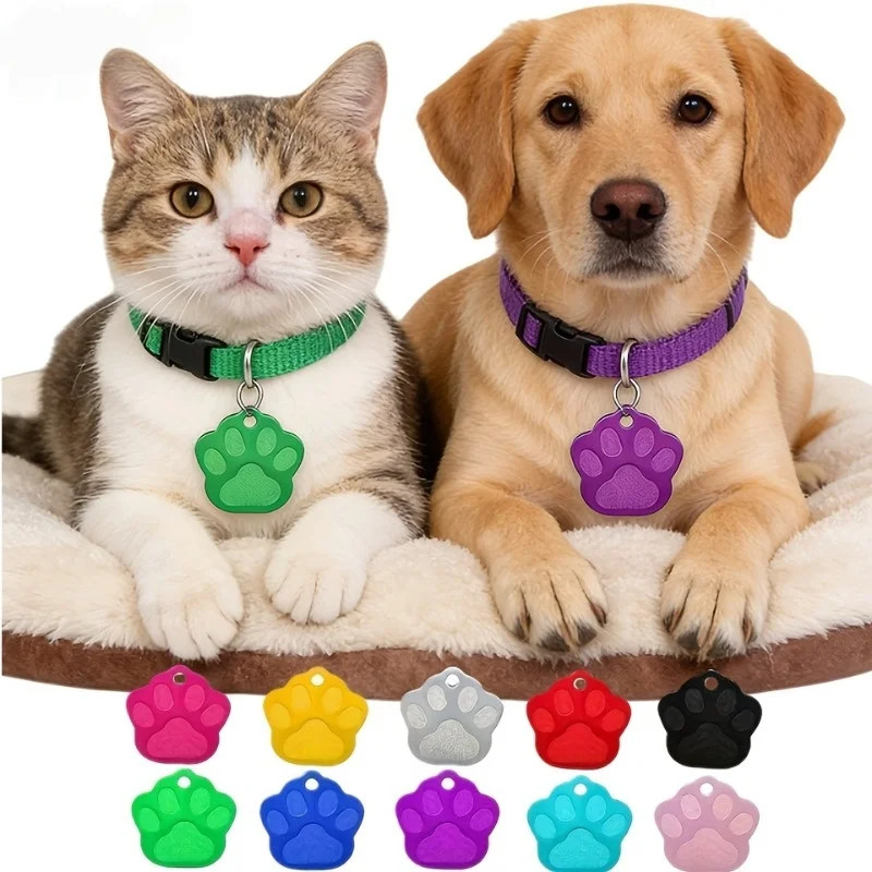 100Pcs Random Mix Aluminum Blank ID Tags Personalized Pet Dog Cat Name Plates