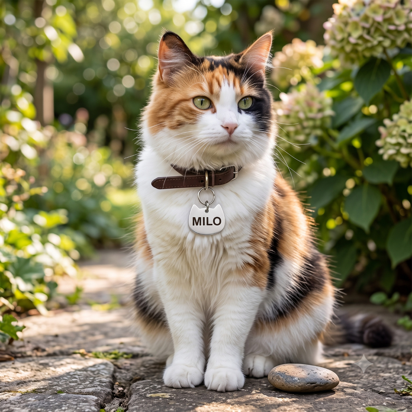 Deep Engraved Cat Head Pet ID Tag – Stainless Steel 2-Sided Lifetime Warranty