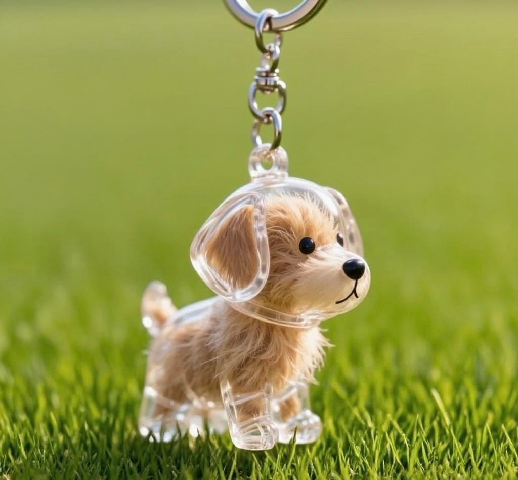 Dog Hair Collector Keychain Charm – Memorial Storage Box for Pet Hair