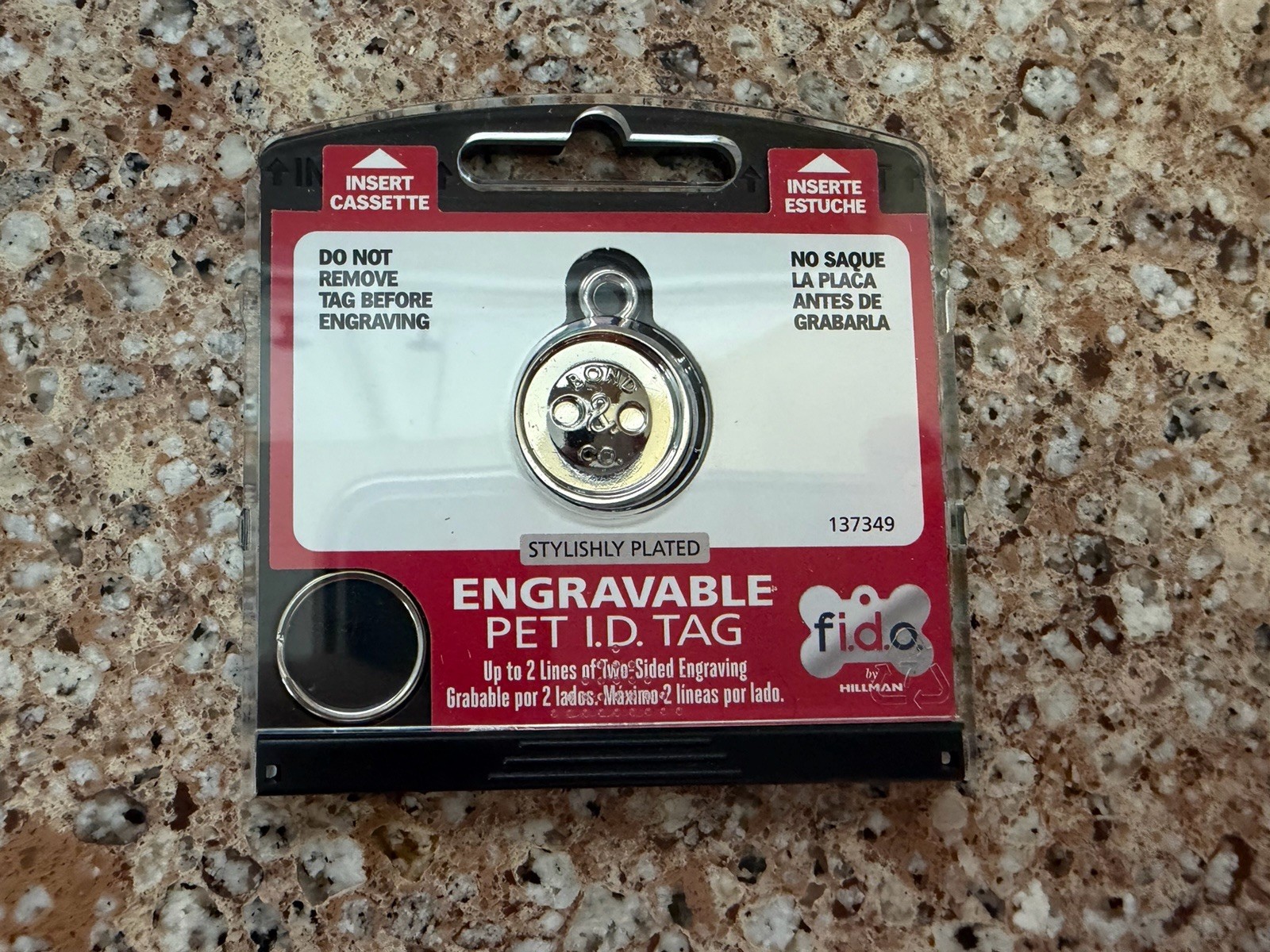 FIDO Engravable Pet Identification Tag by Hillman 137349 Polished Chrome