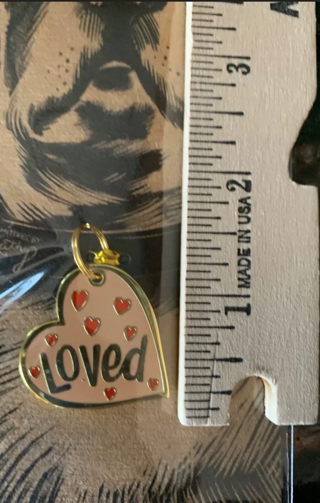 New Primitives by Kathy LOVED Metal Enamel Collar Pink Heart Love Charm Dog NWT