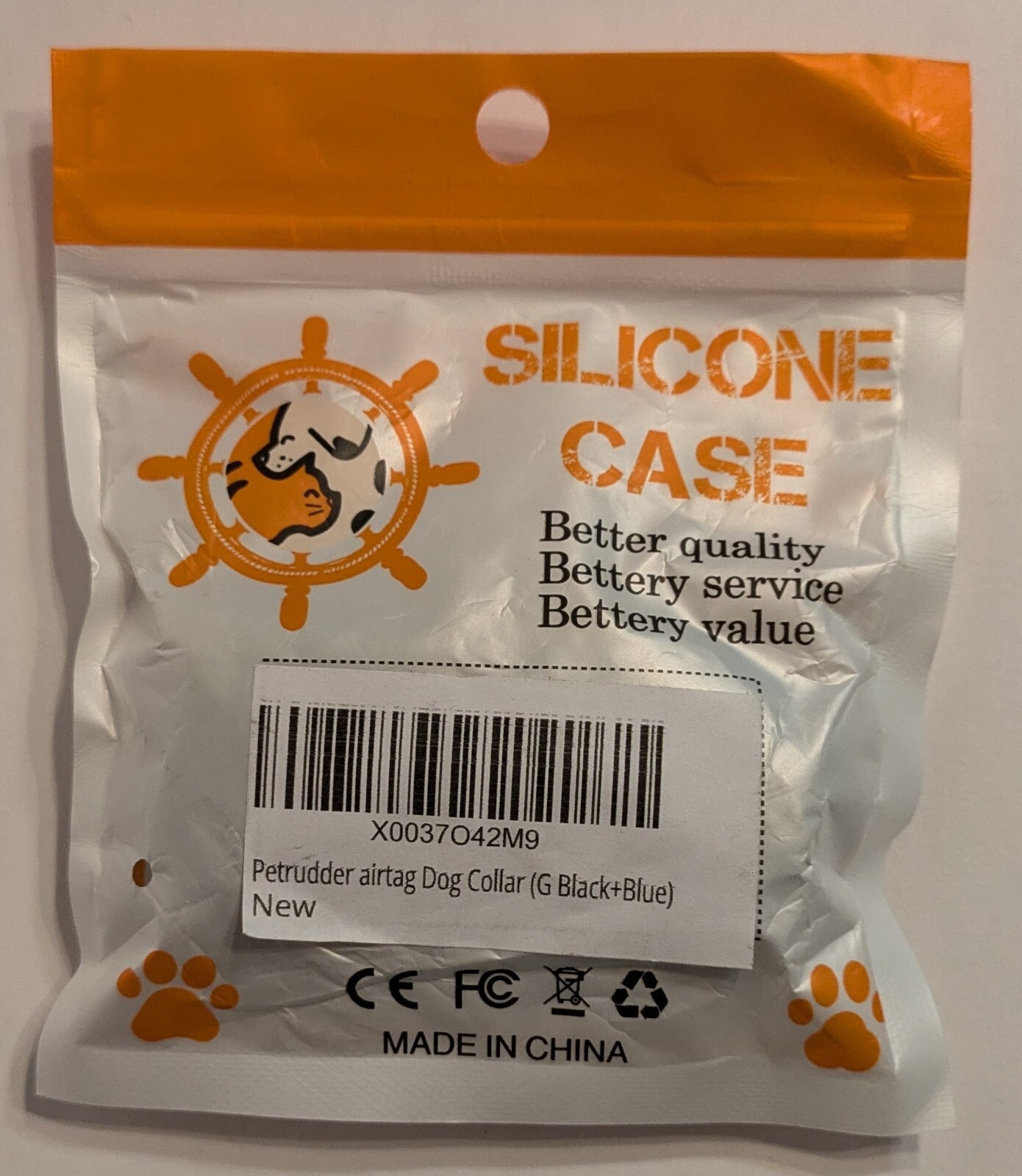 PetRudder – Silicone Case For Dog Airtag – 1 Black, 1 Blue