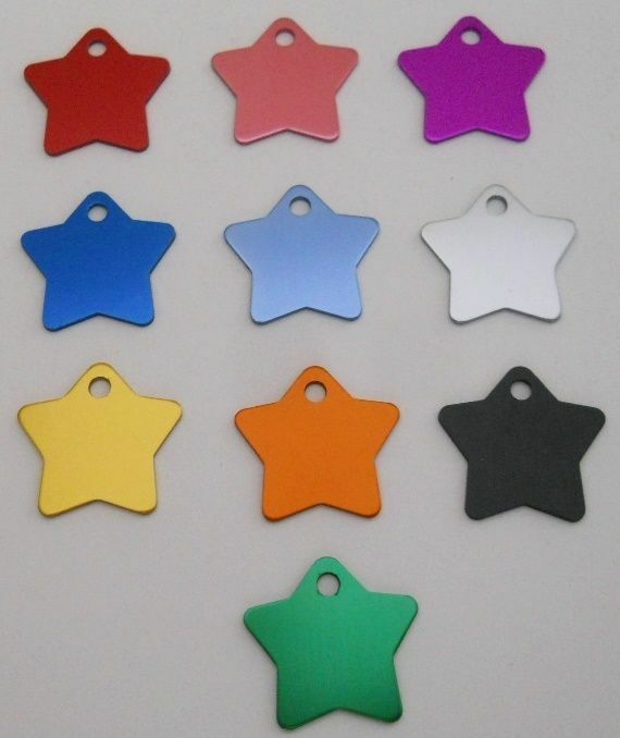 Pet Dog Cat Blank tags Bulk shelters rescues 5 pc lots Med Star