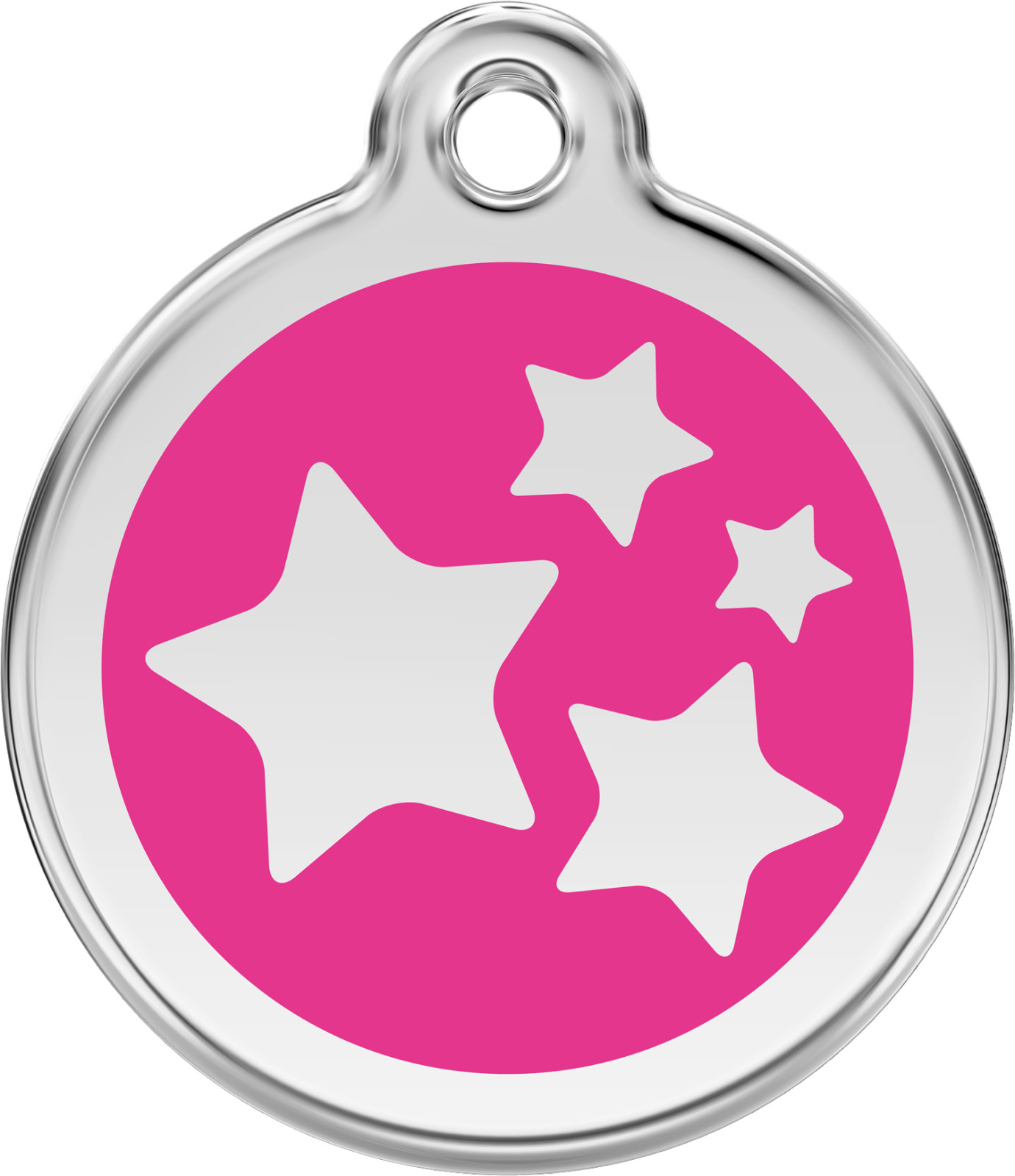 Steel Red Dingo Stars ID Dog Tag Black Purple Blue Green Yellow Orange Red Pink