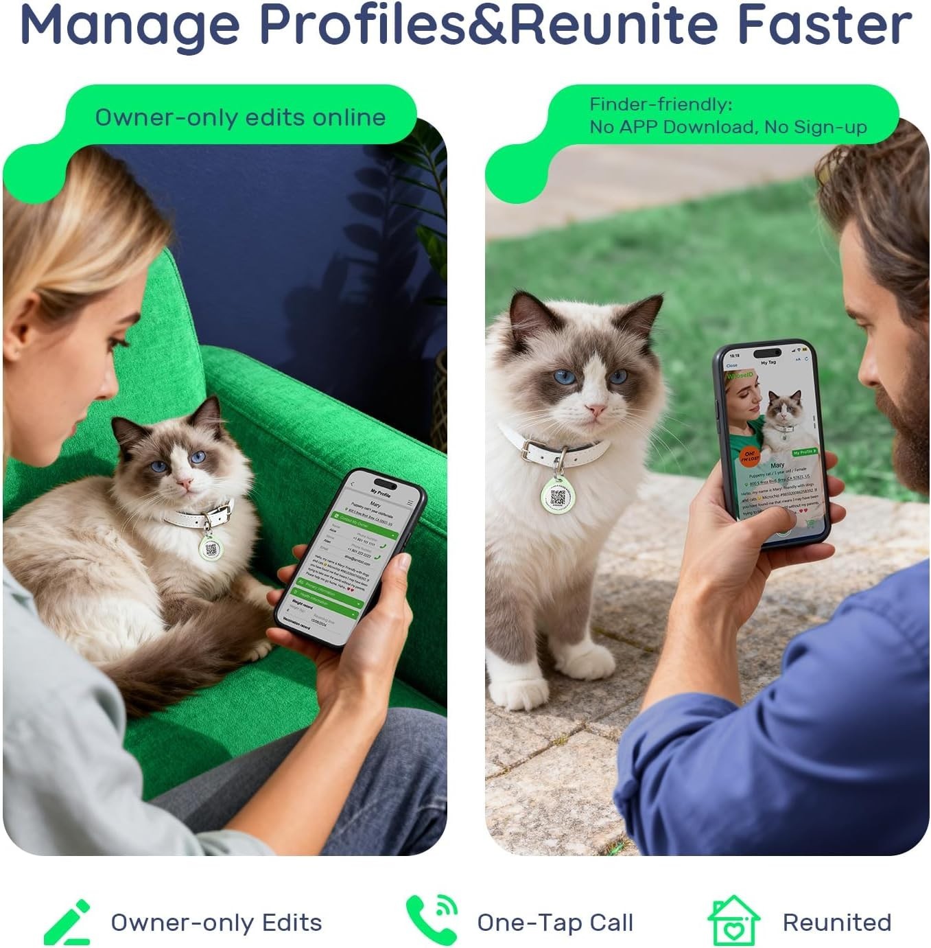 QR Code Dog Tag and Cat Tag, Scan to Reunite Faster, Waterproof and Durable, …