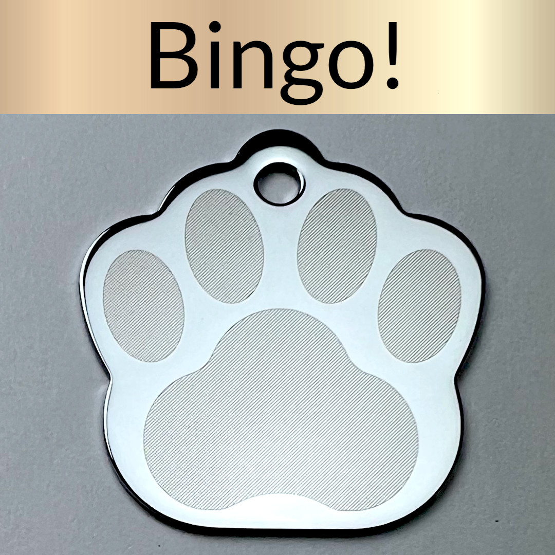 Custom Engraved Dog Tags Personalized Dog Collar Pet Tags Engraved ID CHROME PAW