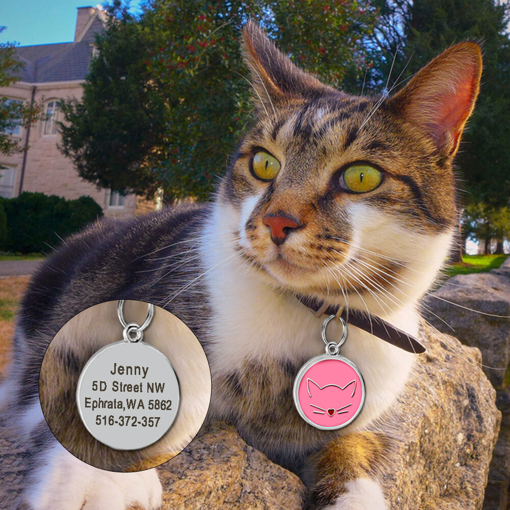 Bling Glitter Paw Round Personalized Dog ID Tags Disc Engraved Puppy Pet Dog Tag