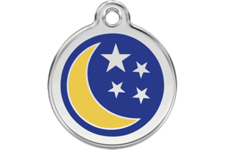 Red Dingo Dog Cat ID Pet Tag FREE Personalized Engraved Free Ship MOON & STARS