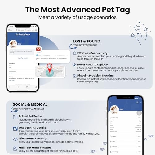 Slide On Dog Tags Personalized for Pets, NFC & QR Code Bow Tie Style Silent