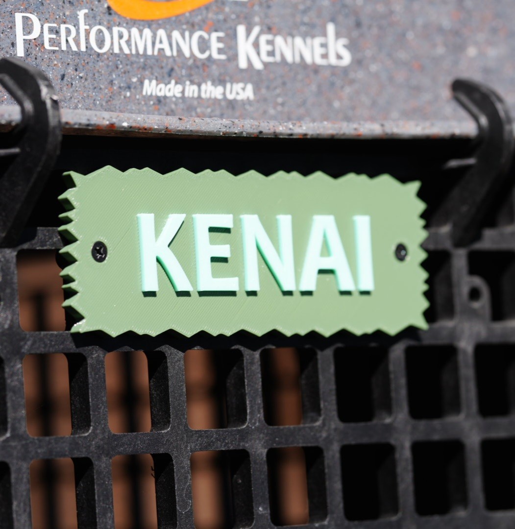 Ruffland Kennel Name Plate (Rugged). Customized names & colors. Easy Install