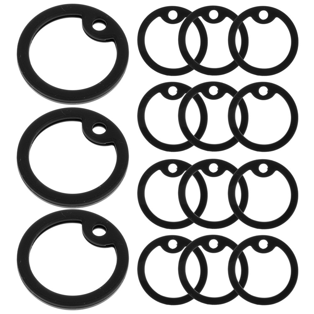 15Pcs Silicone Dog Tag Ring Silencers Black Circle Protectors for Metal Tags