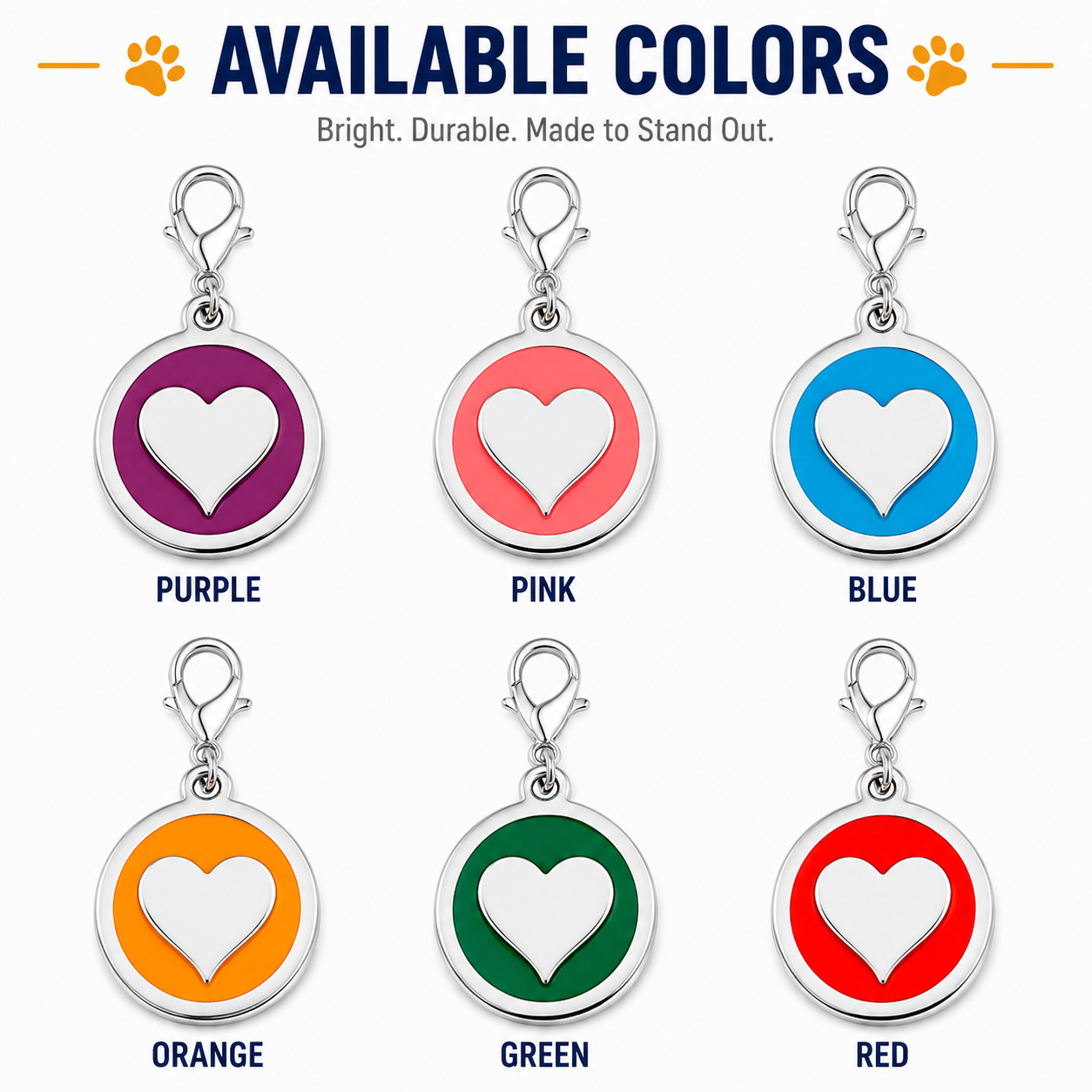 Personalized Enamel Dog Cat ID Tag Multiple Designs Custom Engraved Pet Tags