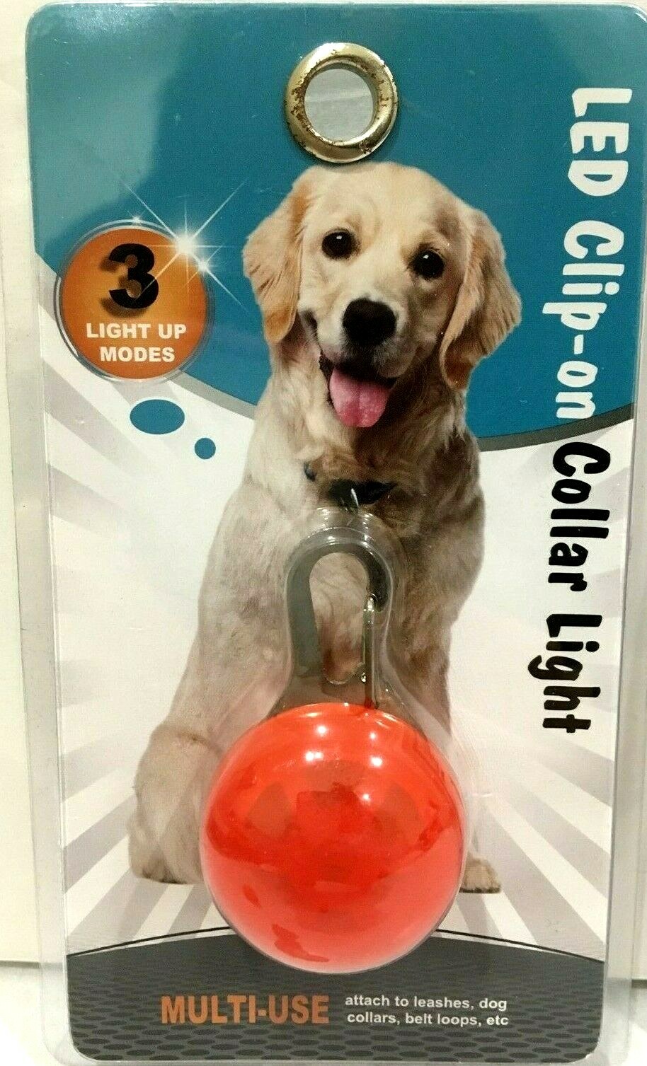 Safty Dog Walker Clip-On LED Light-3 Light Modes-Metal Clip Ring-Night Walker