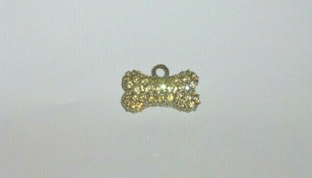 Pale Canary Yellow Crystal “Puffed” Bone Shaped Charm For Dogs & Humans !