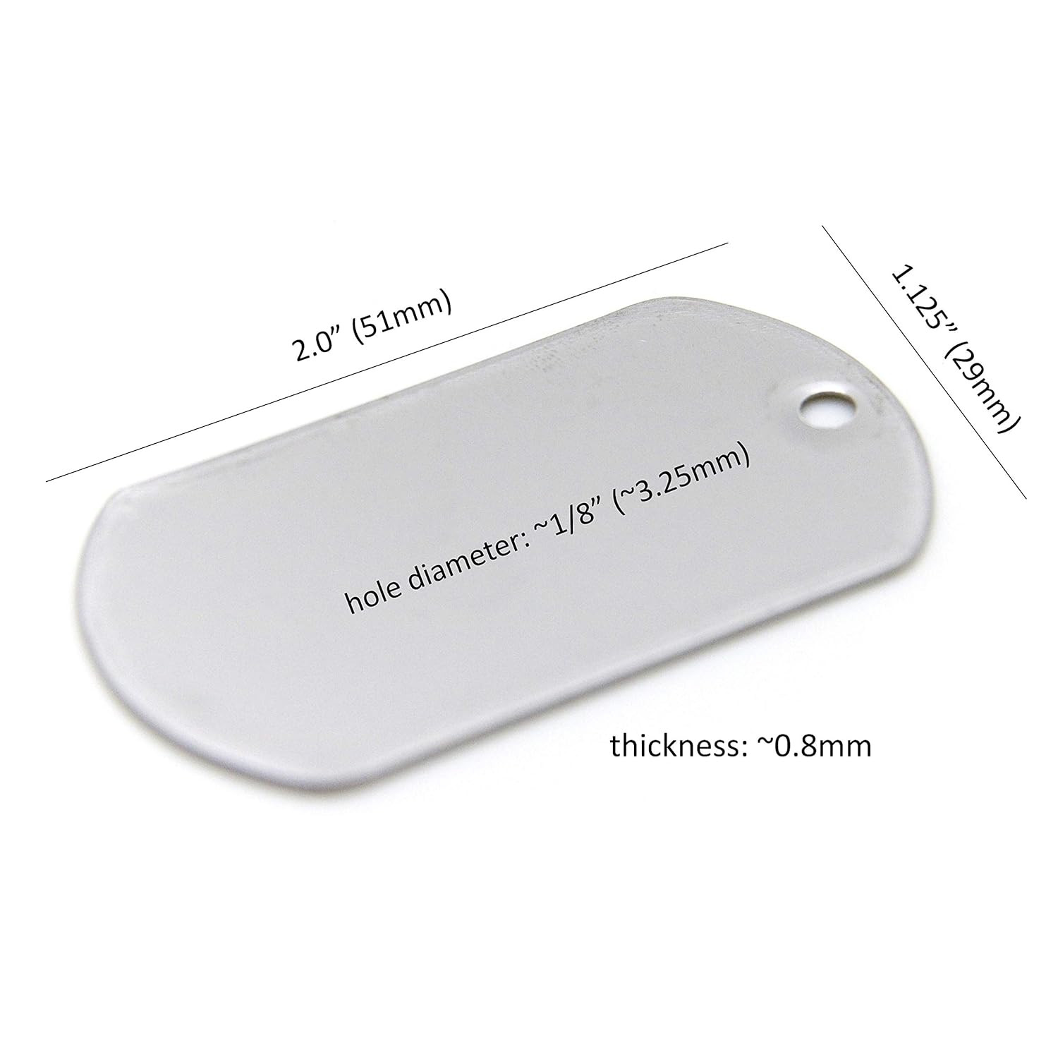 100 Blank Shiny Stainless Steel Dog Tags – Military Spec, Emboss-Ready, Engravin