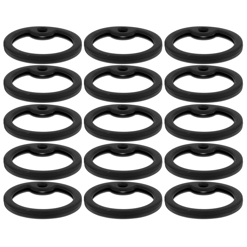 15Pcs Reusable Silicone Dog Tag Silencers Black for Pets with Noise Reduction