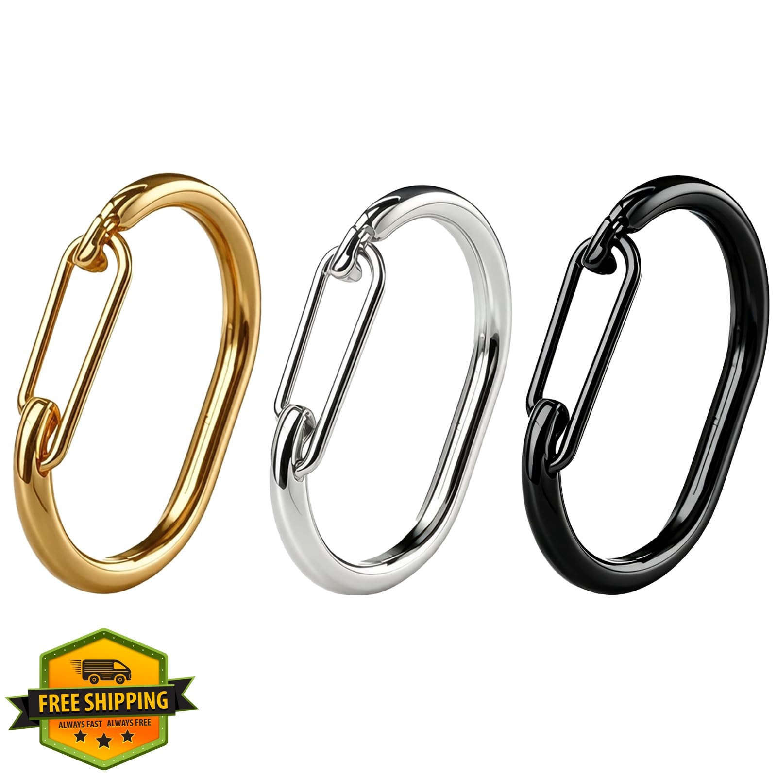 IVIA Pet ID Tag Clips 3 Pack Stainless Steel Multi-Colored