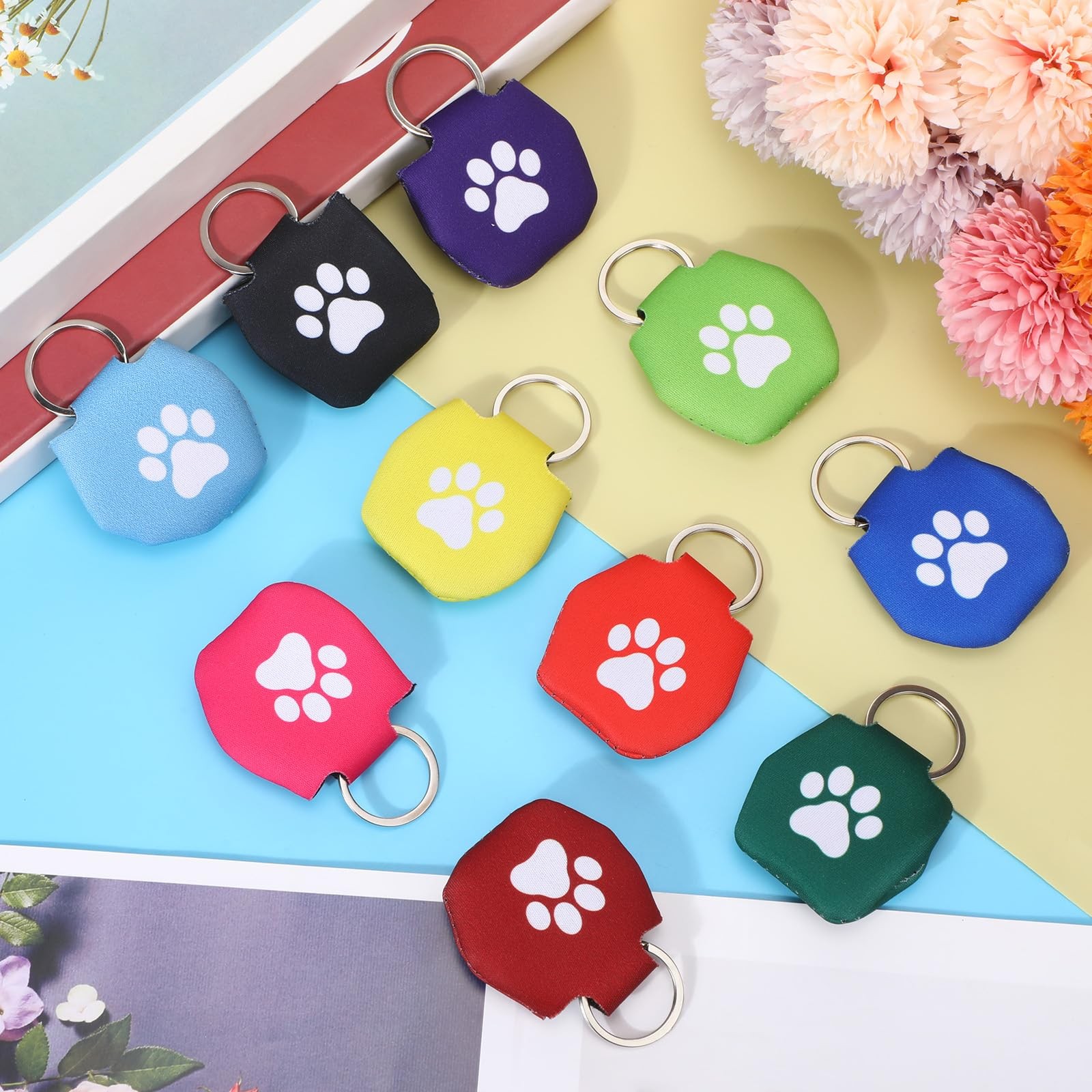 20 Pack Dog Tag Silencers with Rings Quiet Pet ID Tag Covers
