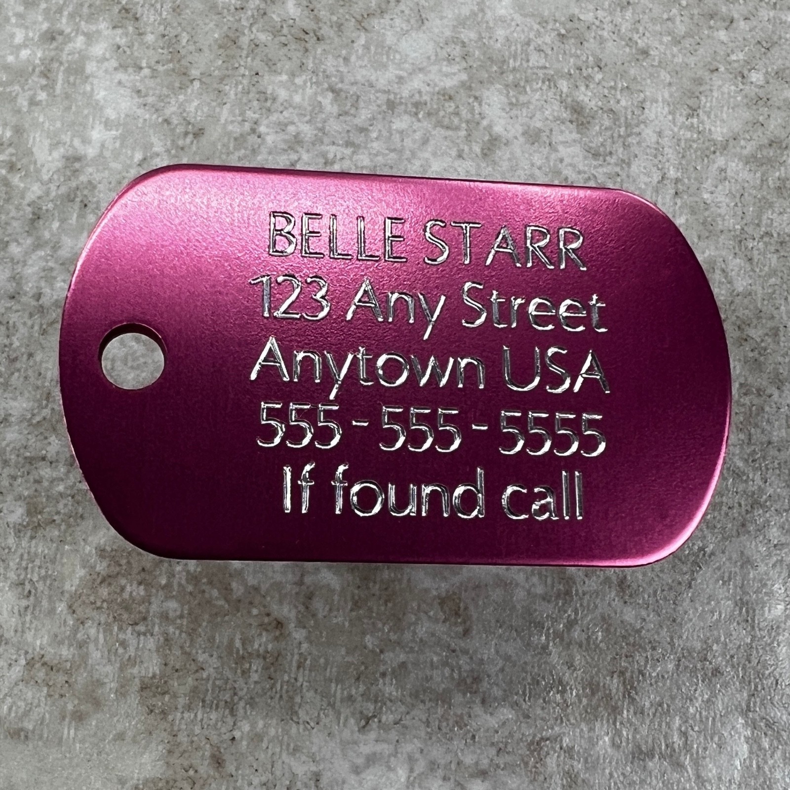 Custom Engraved Tags Personalized Luggage Tag MINI MILITARY Dog Tag MINI PINK