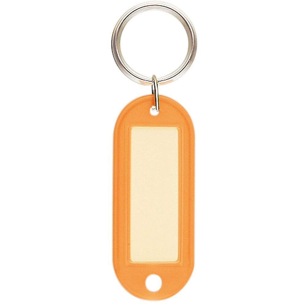 Keychain type name tag double-sided display made of PP large orange Nuff-210YR