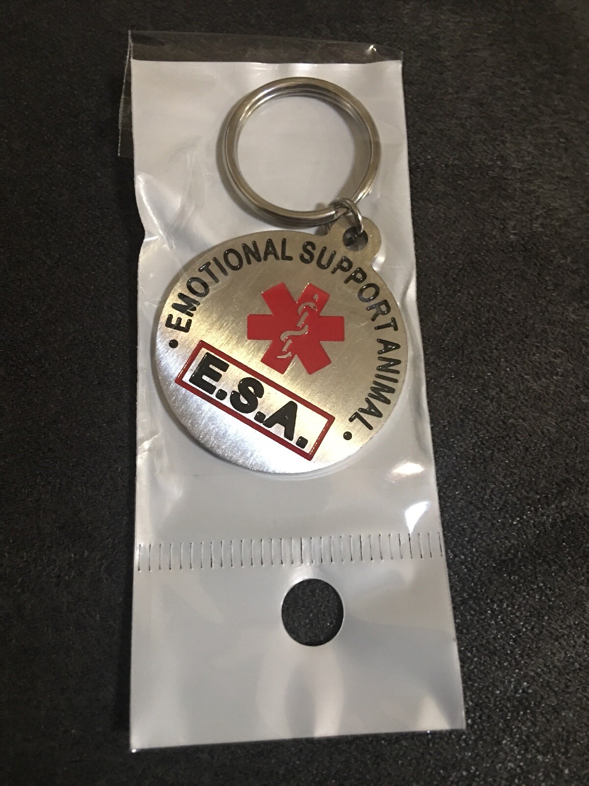 Official “Emotional Support Animal” ESA Round Hanging ID Tag – (B22)