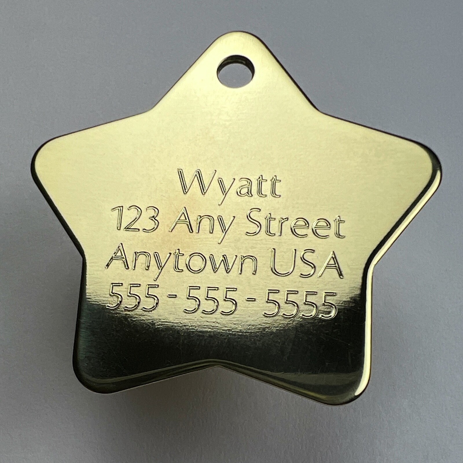 Custom Engraved Dog Tags Personalized Dog Collar Pet Tags Engraved ID BRASS STAR