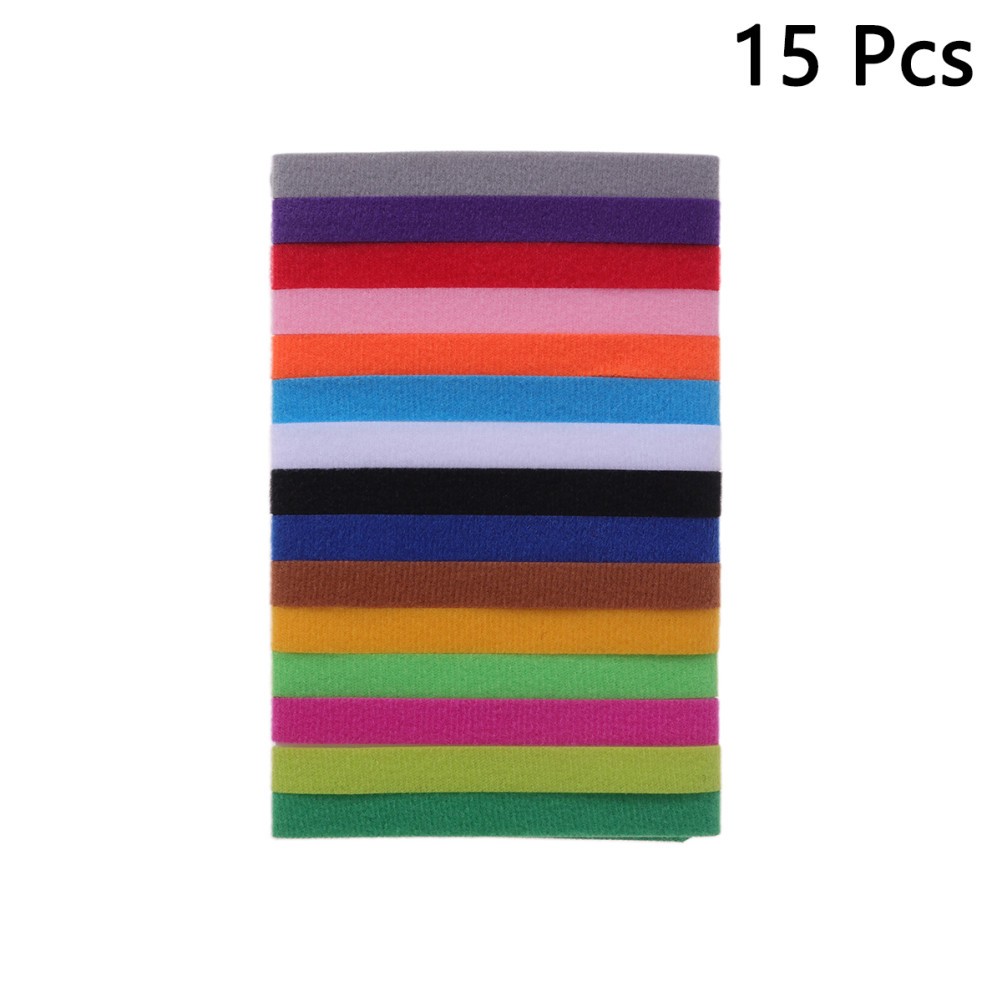 15Pcs Adhesive Solid Color Puppy Id Collars Durable Adjustable Pet Id Bands