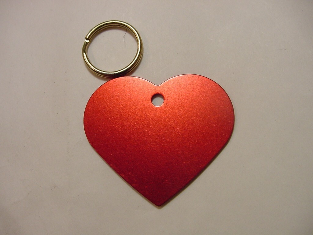 NEW – LOT OF 2 – ENGRAVABLE PET I.D. TAG LUGGAGE TAG – RED HEART