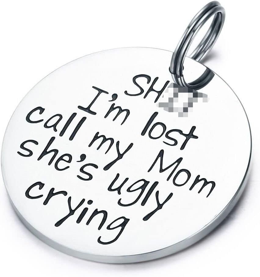 Funny Pet Tag Puppy Pet ID Tags for Cats Owner or Dog Lover Stainless Steel D…