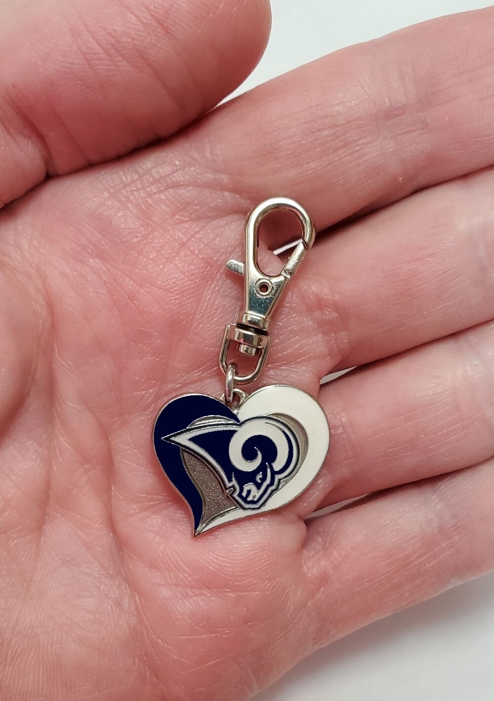 LA LOS ANGELES RAMS FOOTBALL CHARM ZIPPER PULL WALLET PURSE PET DOG CAT COLLAR