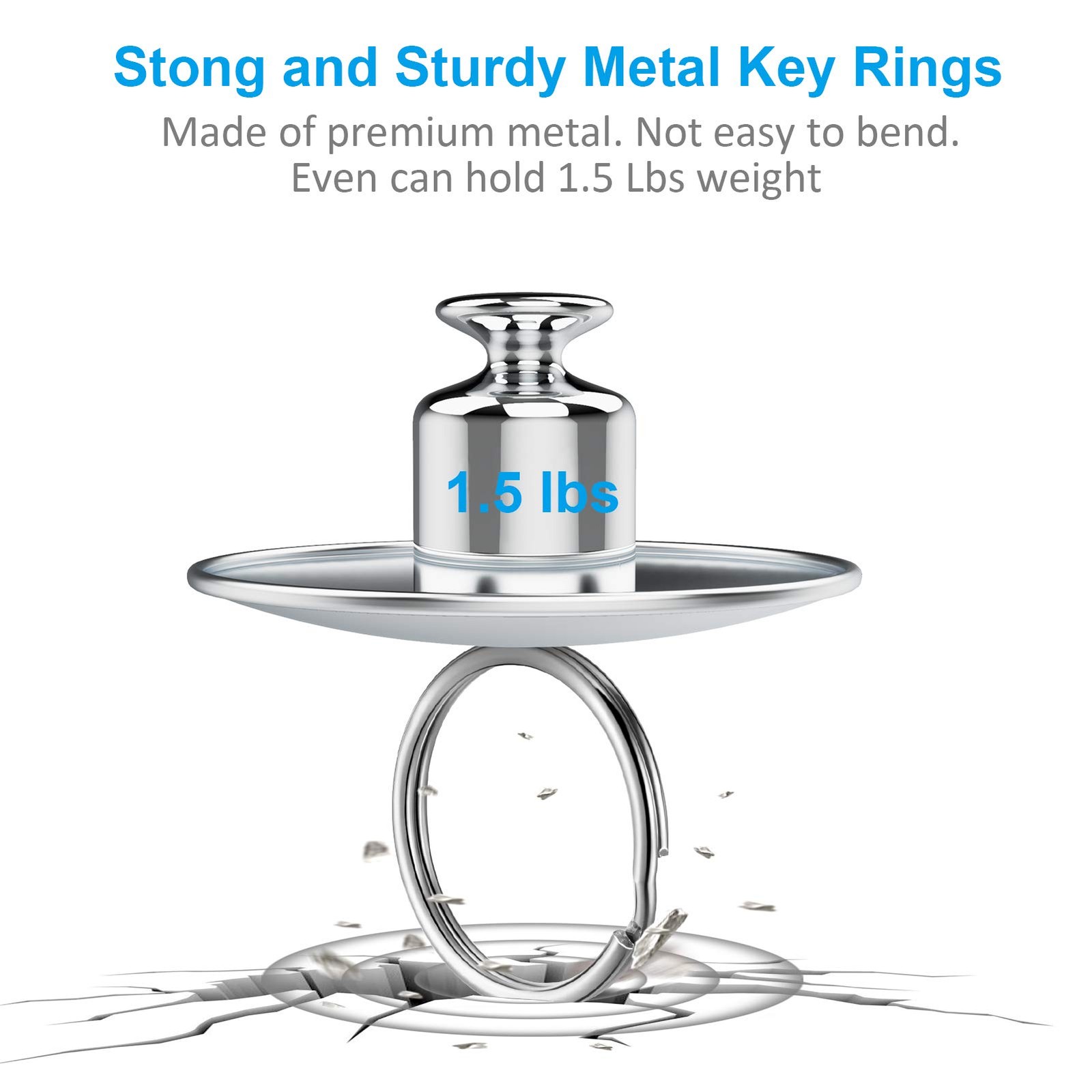 Key Rings Split Metal Assorted 5 Sizes DIY Tag Jewelry Pet Collar Craft