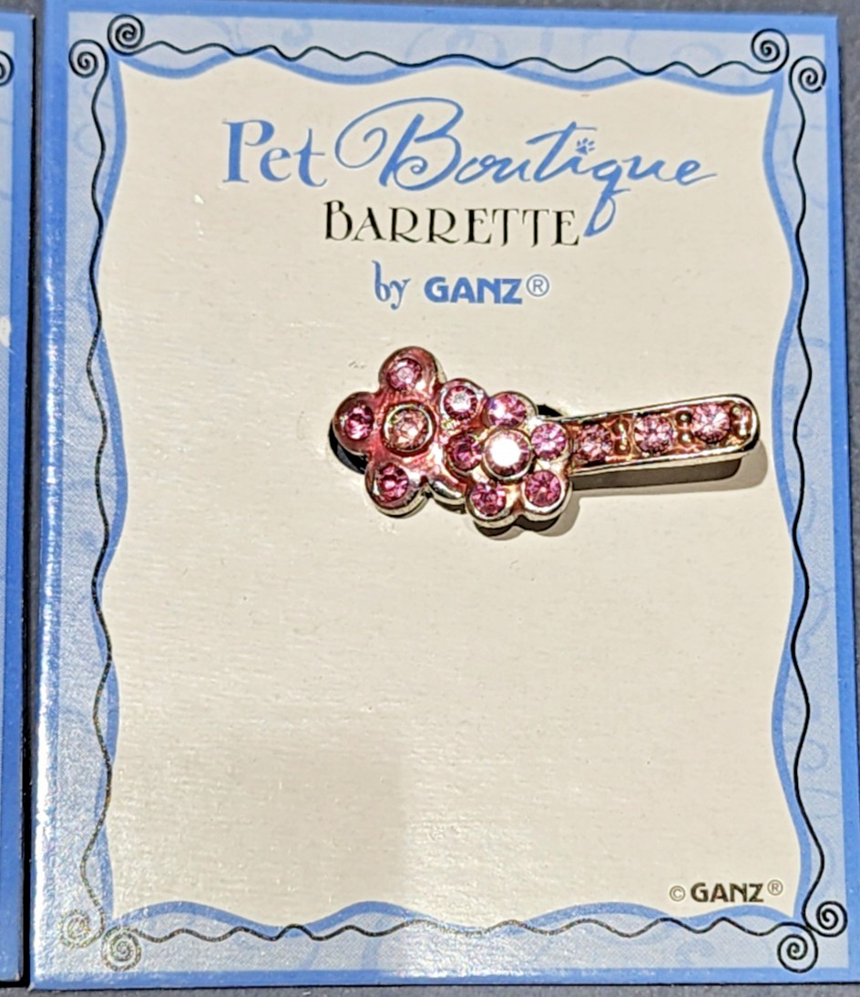 Pet Boutique Rhinestone 1″ Barrette by GANZ Love your Fur Baby 3 Pc Lot