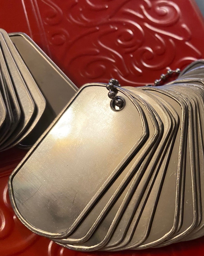 50 Shiny Stainless Steel Military Type Dog Tags – BLANK
